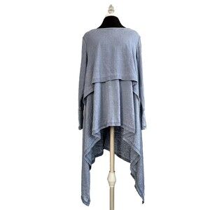 DG2 by Diane Gilman Women's Layered Top Blue Medium Boho - NWT